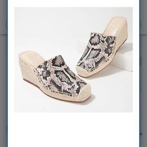 Vince Camuto ,Espadrille Wedge slides 3-1/3 “ heel leather